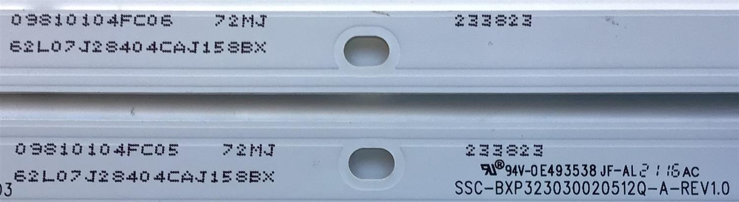 KIT DE LED'S PARA TV INSIGNIA ((2 PIEZAS)) / NUMERO DE PARTE SSC_BXP323030020512Q-A-REV1.0 / SSC_BXP323030020512Q-B-REV1.0 / E493538 / 09810104FC05 / 09810104FC06 / 235803 / PG7P-42MJ-2-D / PANEL T320XVN02.G / MODELO NS-32D310NA21 - Imagen 2